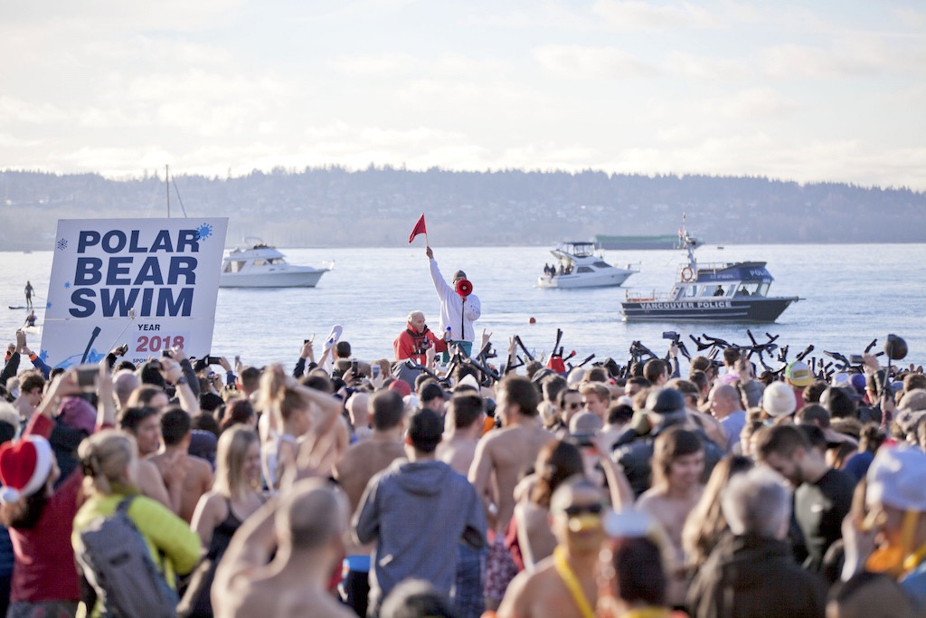 Polar Bear Swim 2018 English Bay Vancouver Downtown